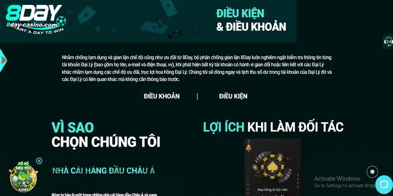 Anh em cần nắm vững chính sách đại lý 8Day do nhà cái đặt ra